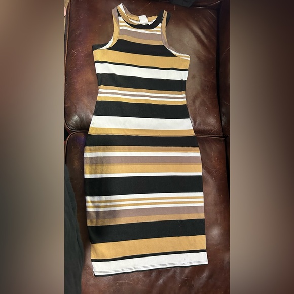 Striped Black and Gold Dress - Picture 1 of 2